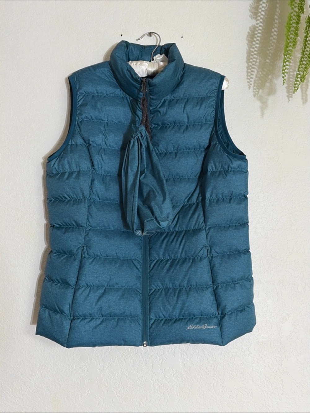 Eddie Bauer EB650 Puffer Packable Down Vest Teal Blue Sz Large